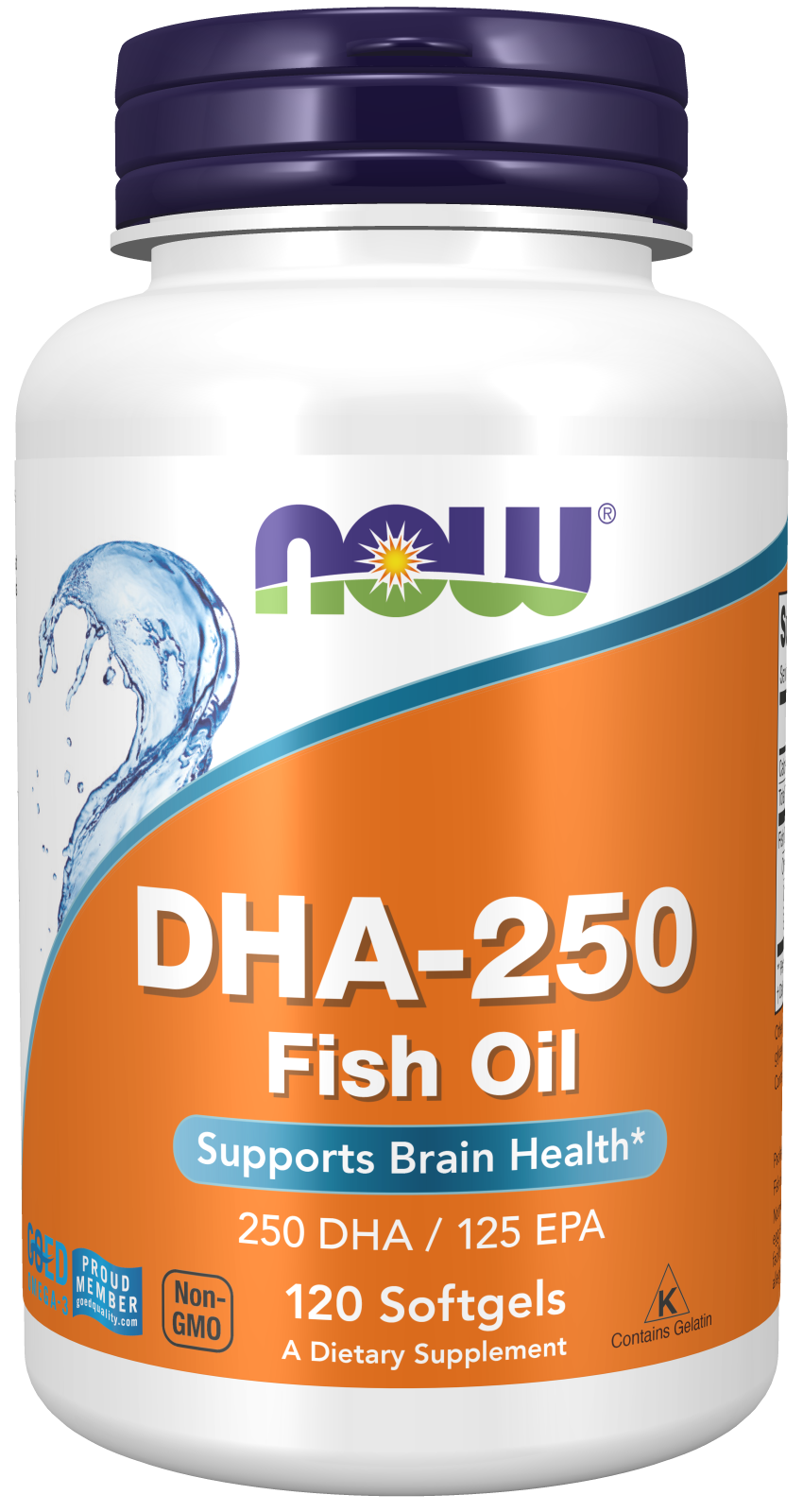 DHA-250 - 120 Softgels Bottle Right