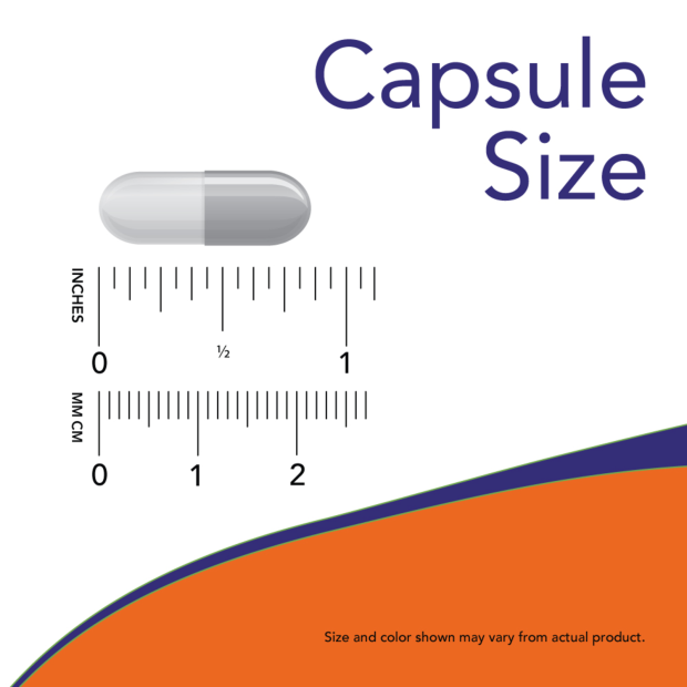 Water Out™ - 100 Veg Capsules Size Chart .85 inch