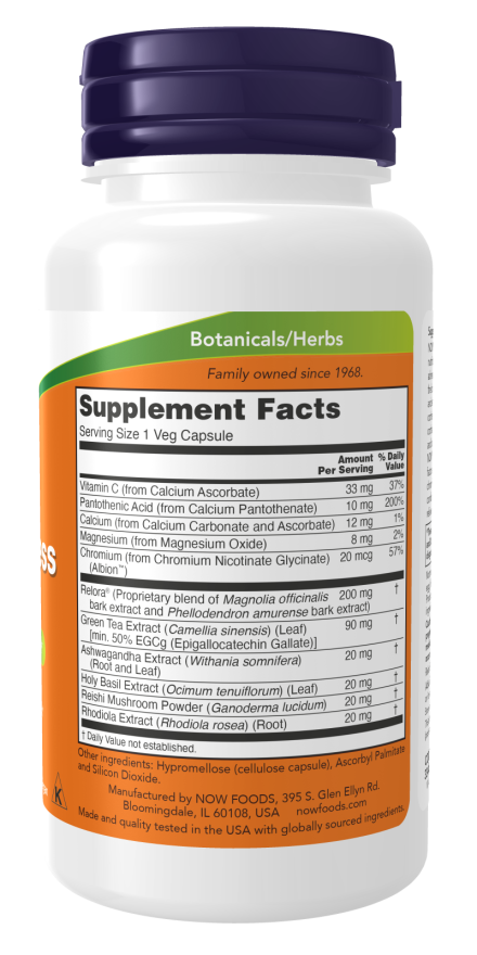 Adrenal Stress Support with Relora™ - 90 Veg Capsules Bottle Right