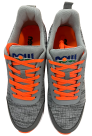 NOW Branded Walking Shoes - Grey and white sneakers with orange laces.
