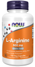 L-Arginine 500 mg - 100 Veg Capsules Bottle Front
