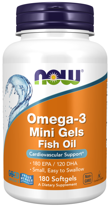 Omega-3 Mini Gels - 180 Softgels Bottle Front