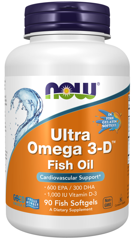 Ultra Omega 3-D™ (Fish Gelatin) - 90 Fish Softgels Bottle Front