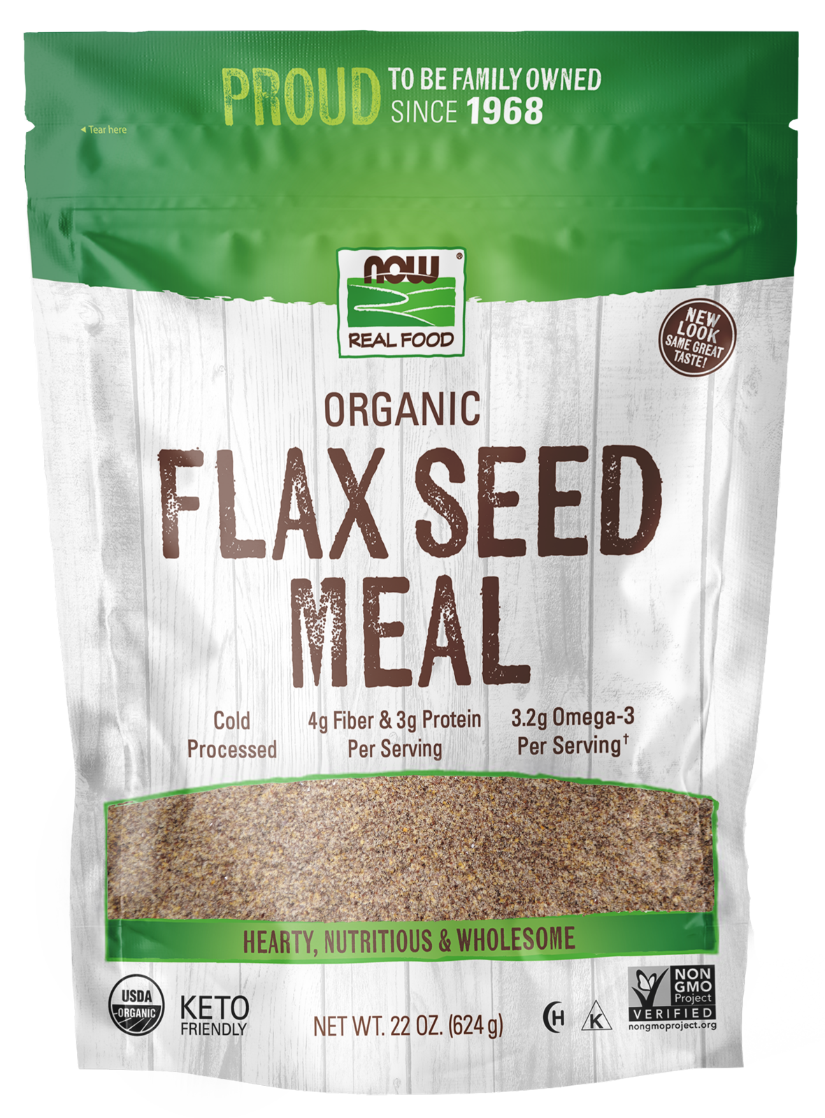 Flax Seed Meal, Organic - 22 oz.