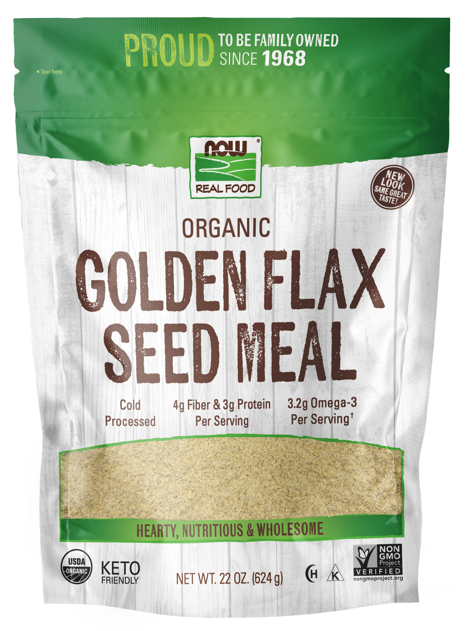Golden Flax Seed Meal, Organic - 22 oz.