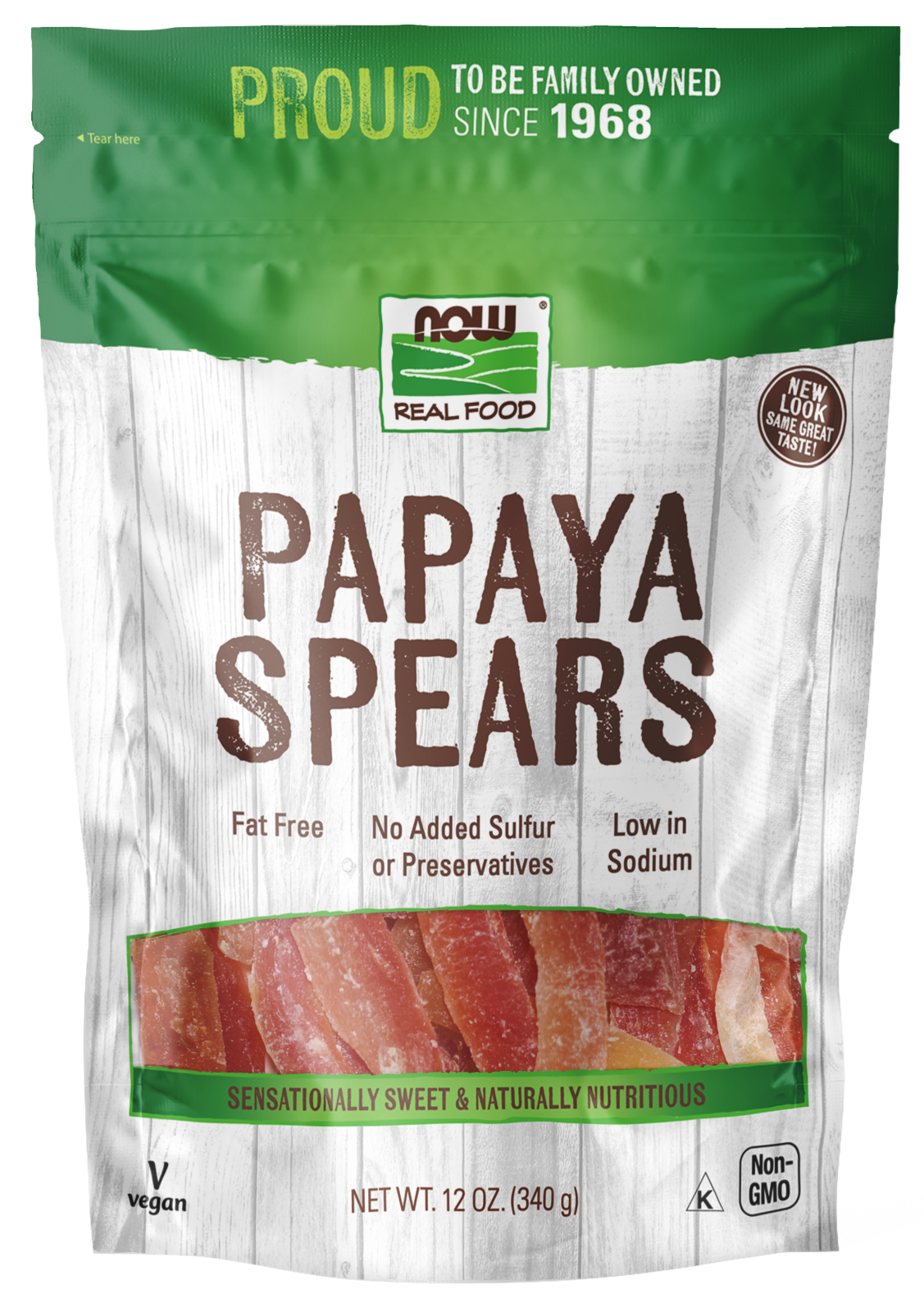 Papaya Spears- 12 oz Bag Front
