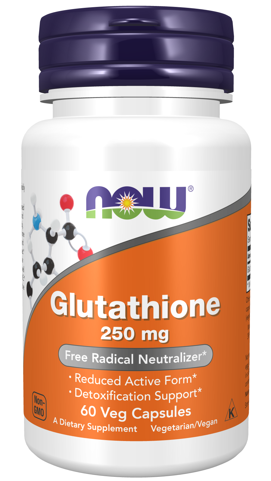 Glutathione 250 mg Veg Capsules Bottle Front