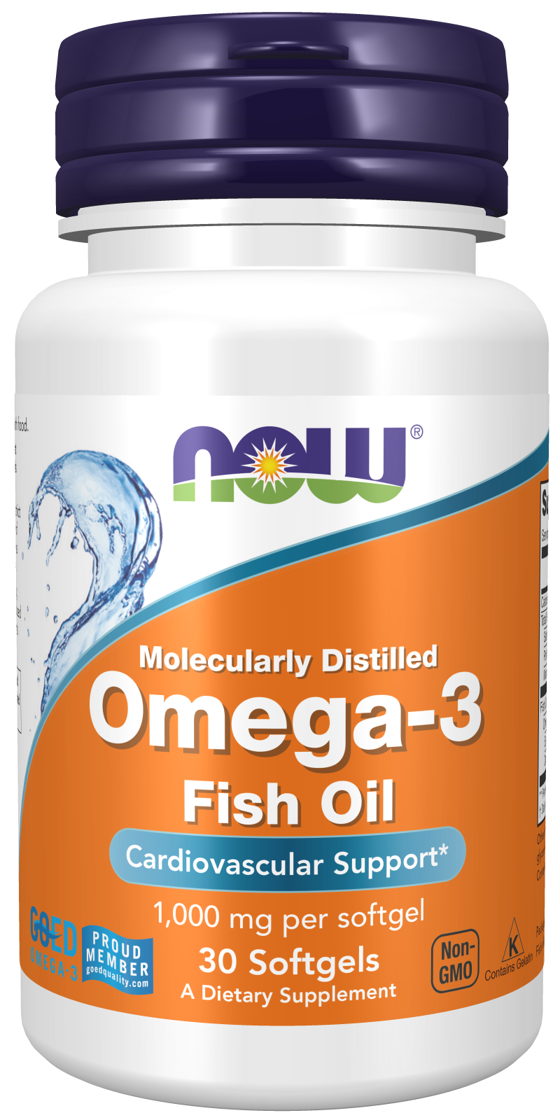 Omega-3 Fish Oil, Molecularly Distilled Softgels