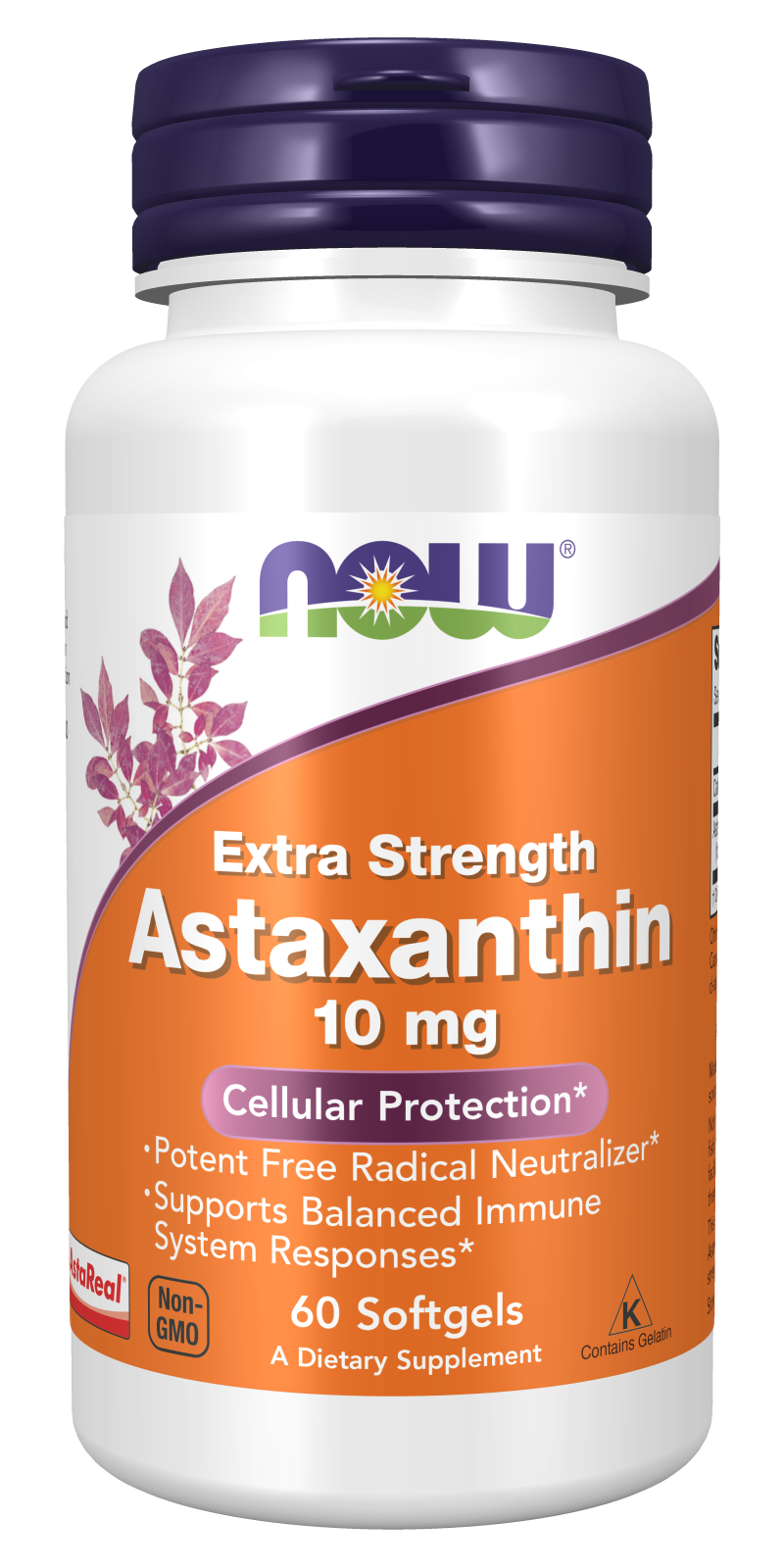 Astaxanthin, Extra Strength 10 mg - 60 Softgels Bottle Front