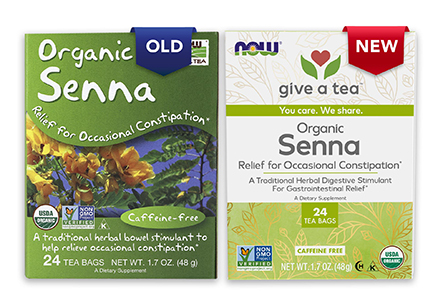 Organic Senna Tea Old and New package