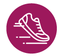 running shoe in motion icon