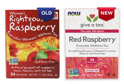 Red Raspberry Tea Package Old and New comparison