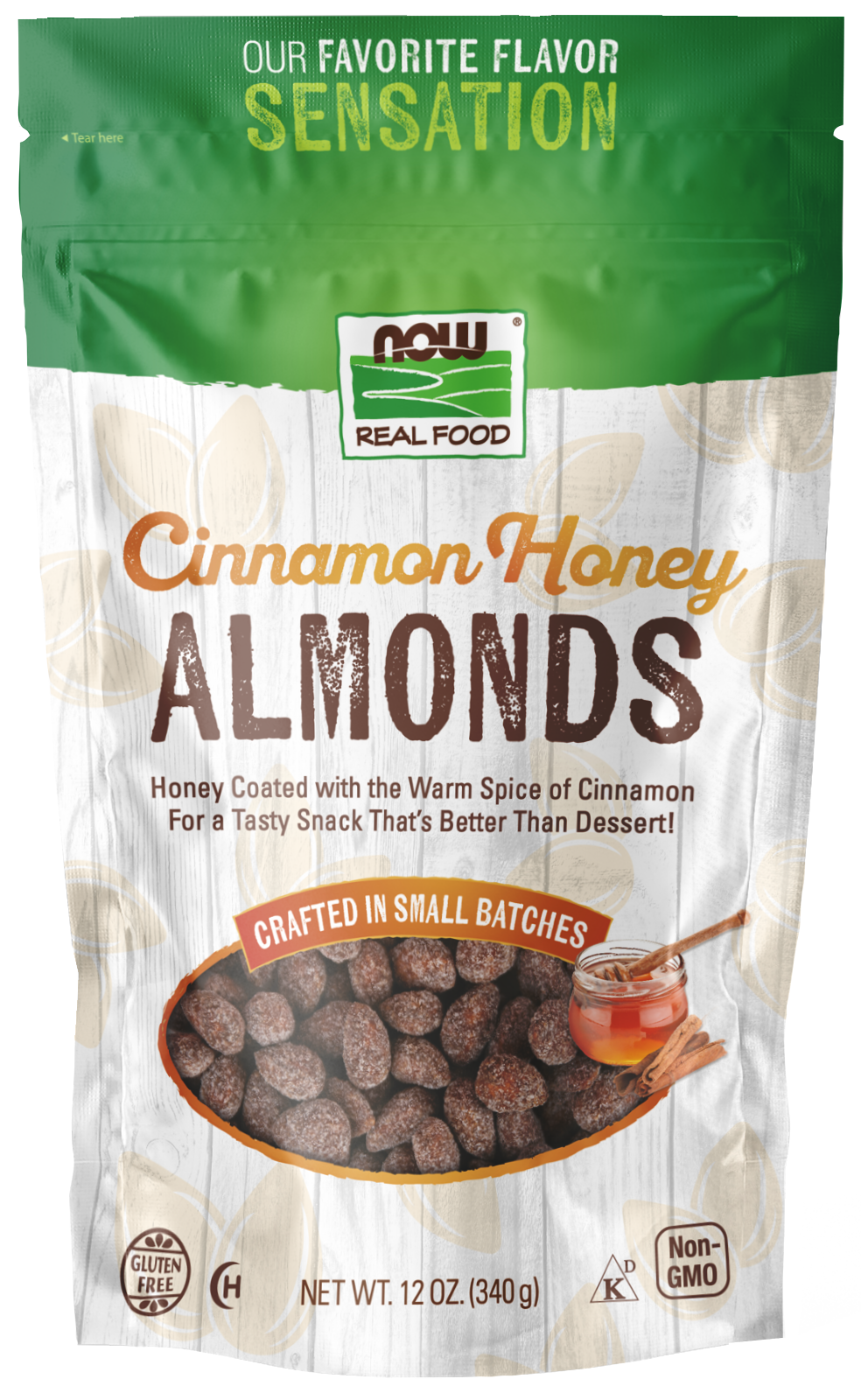 Cinnamon Honey Almonds 12 oz. Bag Front