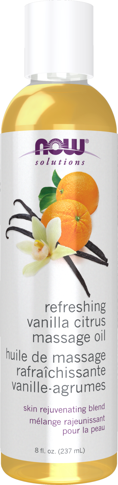 Refreshing Vanilla Citrus Massage Oil - 8 fl. oz. Bottle Front