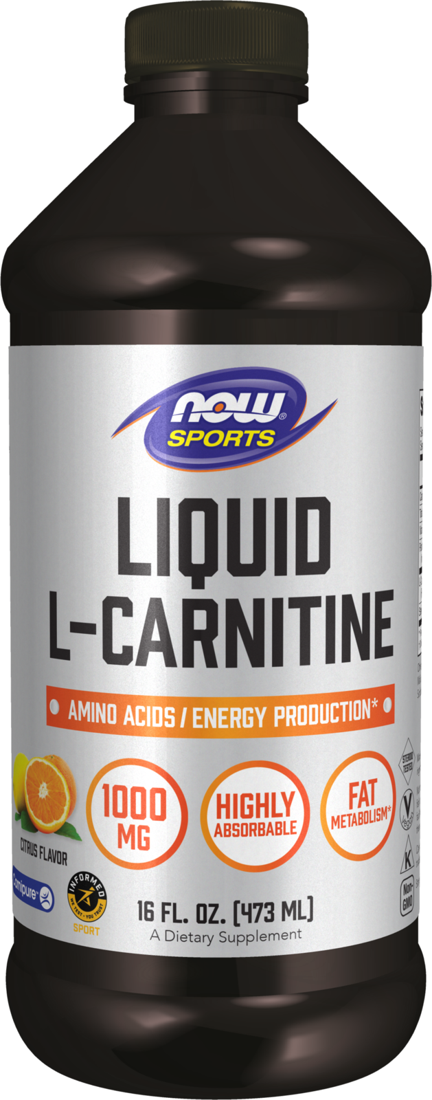 L-Carnitine Liquid 1000 mg, Citrus - 16 fl. oz. Bottle Front