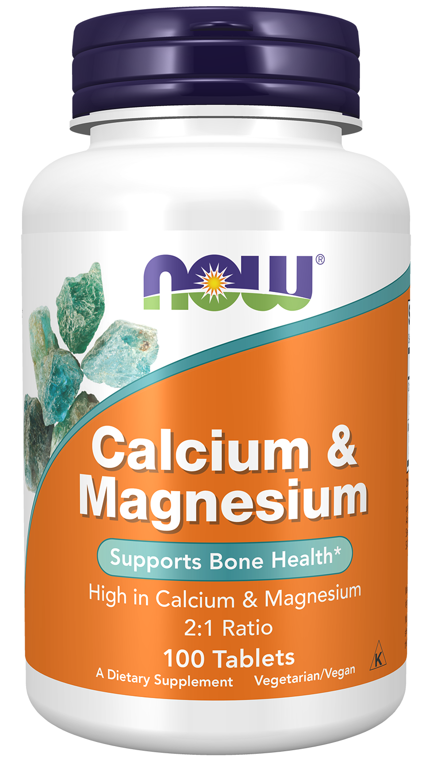 Calcium & Magnesium - 100 Tablets Bottle Front