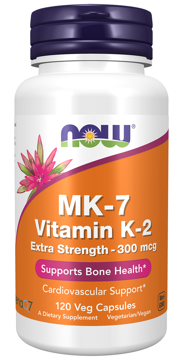 MK-7 Vitamin K-2, Extra Strength 300 mcg - 120 Veg Capsules Bottle Front