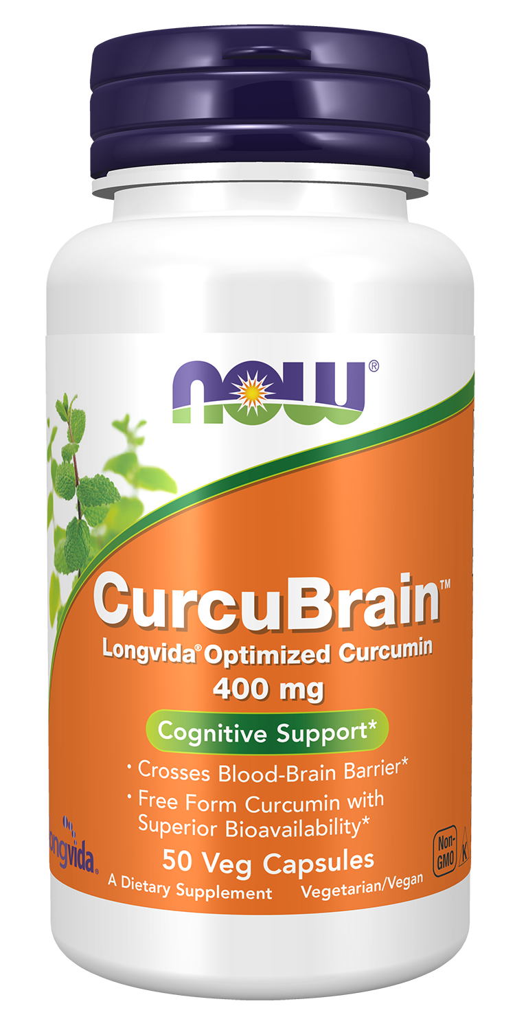 CurcuBrain™ 400 mg - 50 Veg Capsules Bottle Front