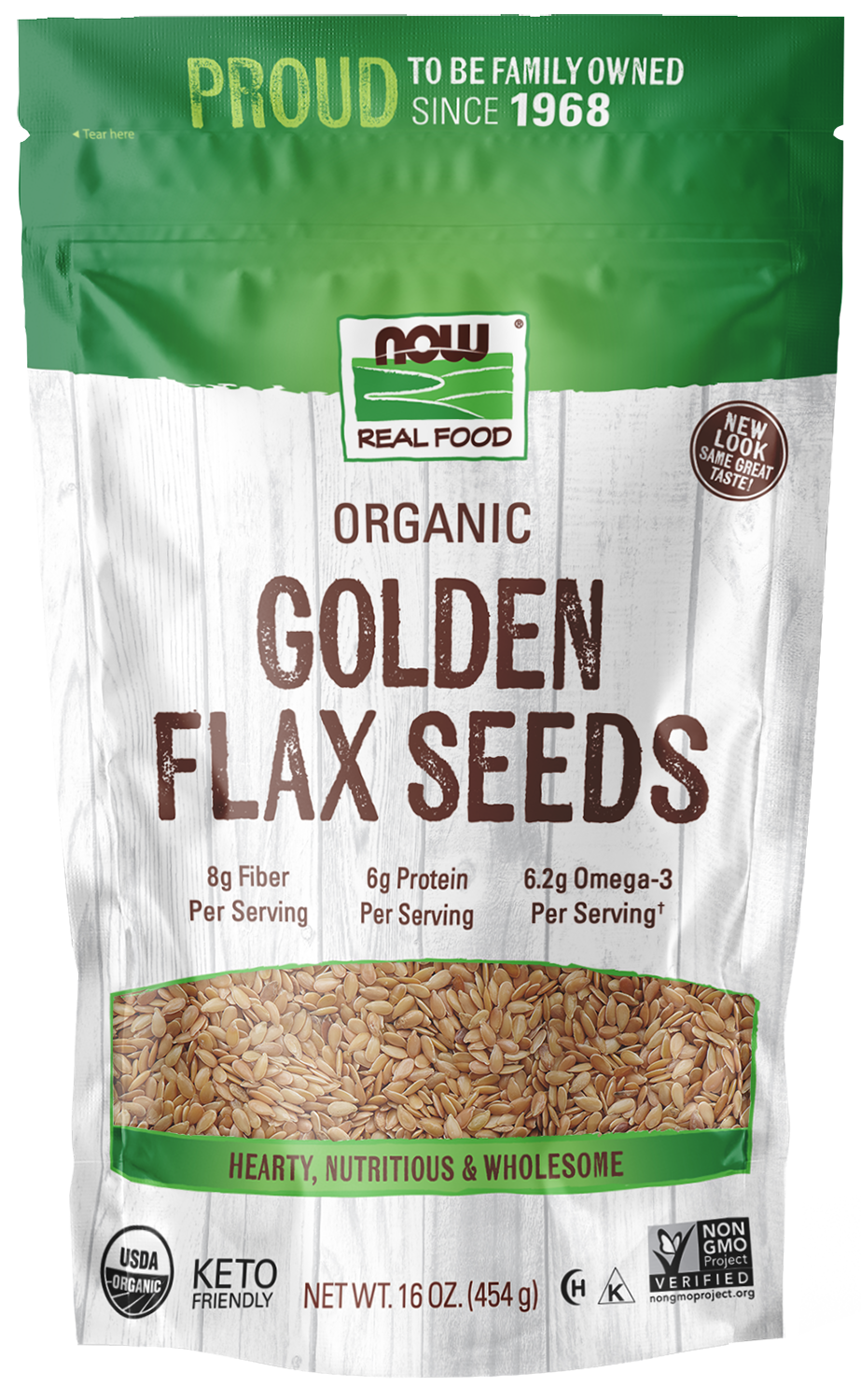 Golden Flax Seeds, Organic - 16 oz. bag front