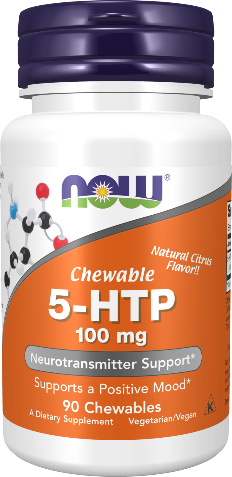 5-HTP 100 mg - 90 Chewables Bottle Front