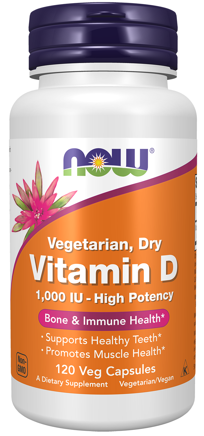 Vitamin D 1000 IU Dry - 120 Veg Capsules Bottle Front