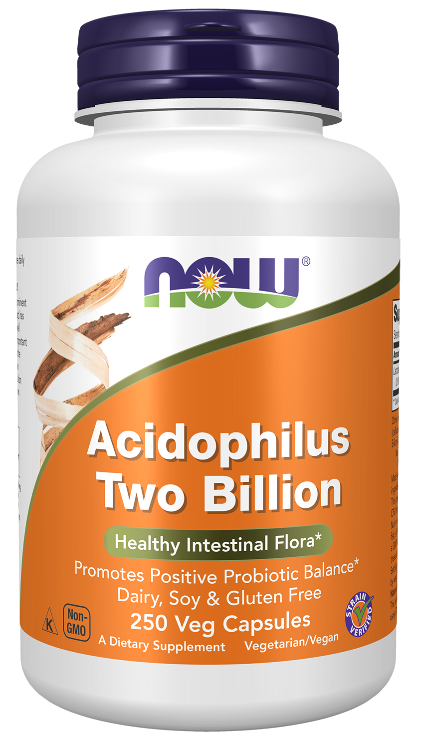 Acidophilus Two Billion - 250 Veg Capsules Bottle Front 