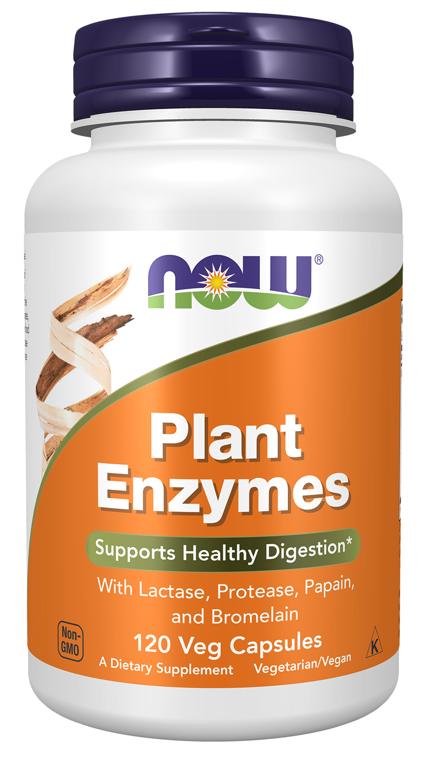 Plant Enzymes - 120 Veg Capsules Bottle Front