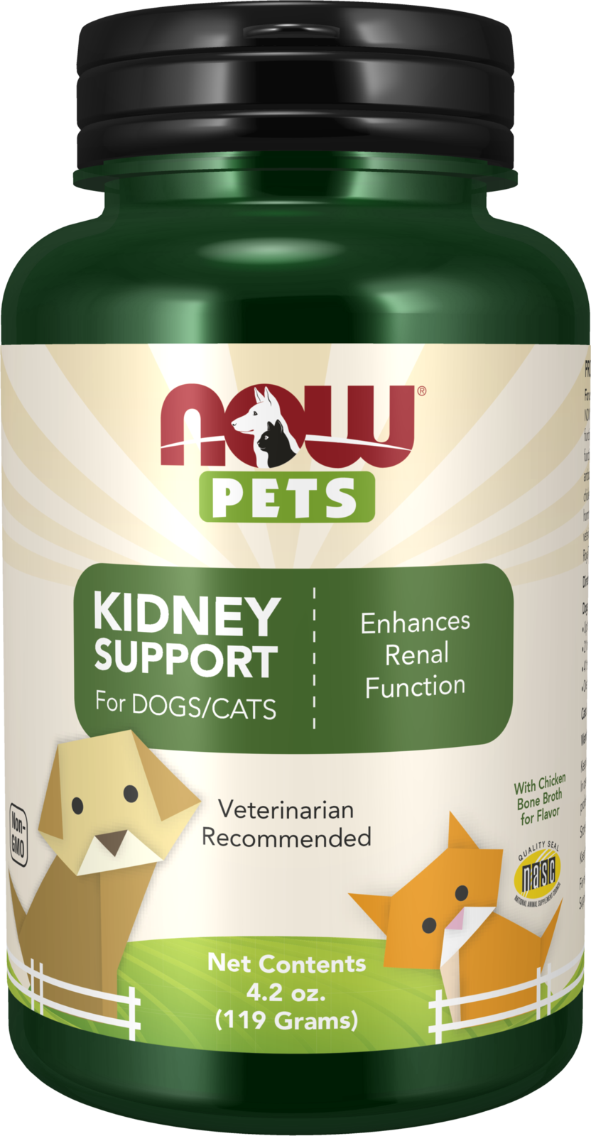 Kidney Support for Dogs & Cats Powder - 4.2 oz. Bottle Front