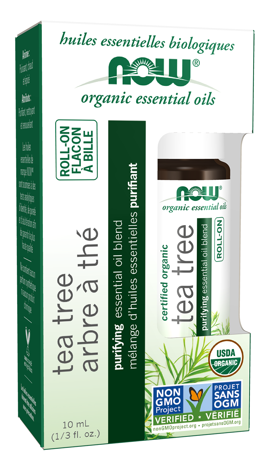 Tea Tree Essential Oil Blend, Organic Roll-On - 10 mL Box Front