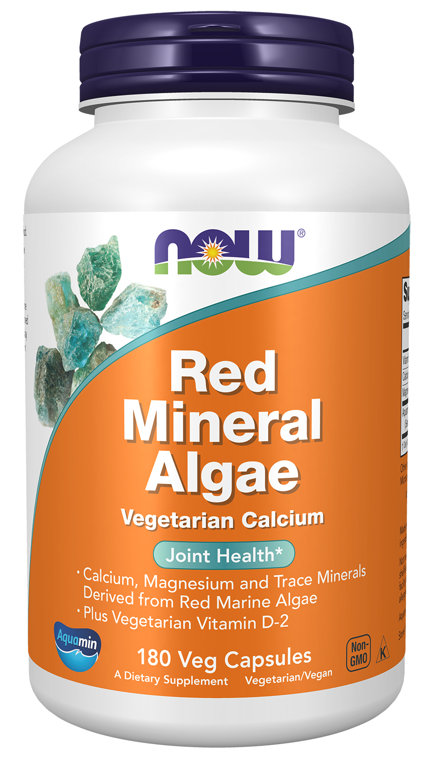 Red Mineral Algae - 180 Veg Capsules Bottle Front