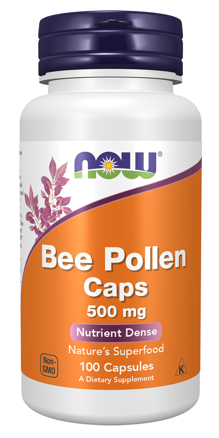 Bee Pollen 500 mg - 100 Capsules Bottle Front