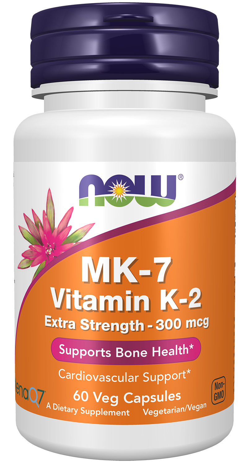 MK-7 Vitamin K-2, Extra Strength 300 mcg - 60 Veg Capsules Bottle Front