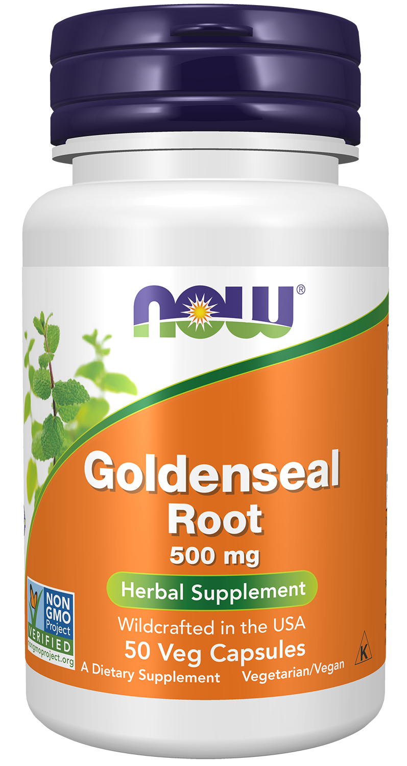 Goldenseal Root 500 mg - 50 Veg Capsules Bottle Front