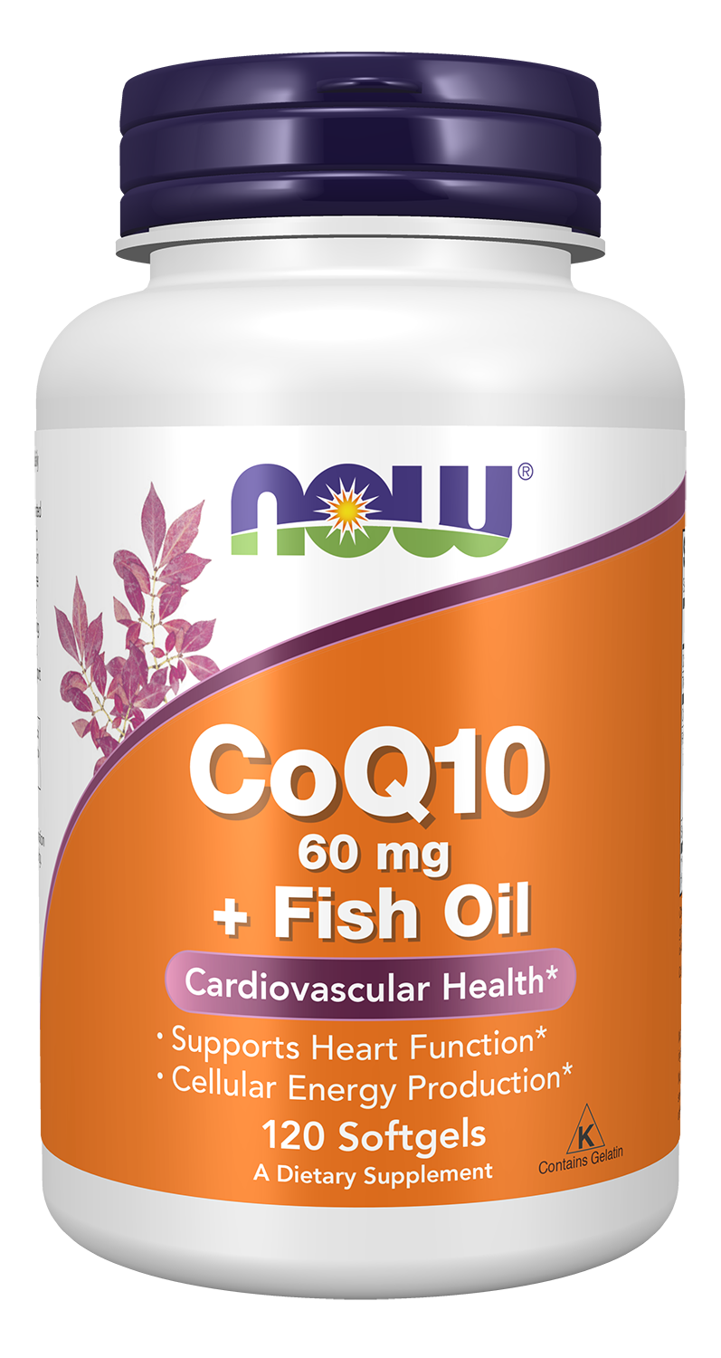 CoQ10 60 mg with Omega-3 Fish Oil - 120 Softgels Bottle Front