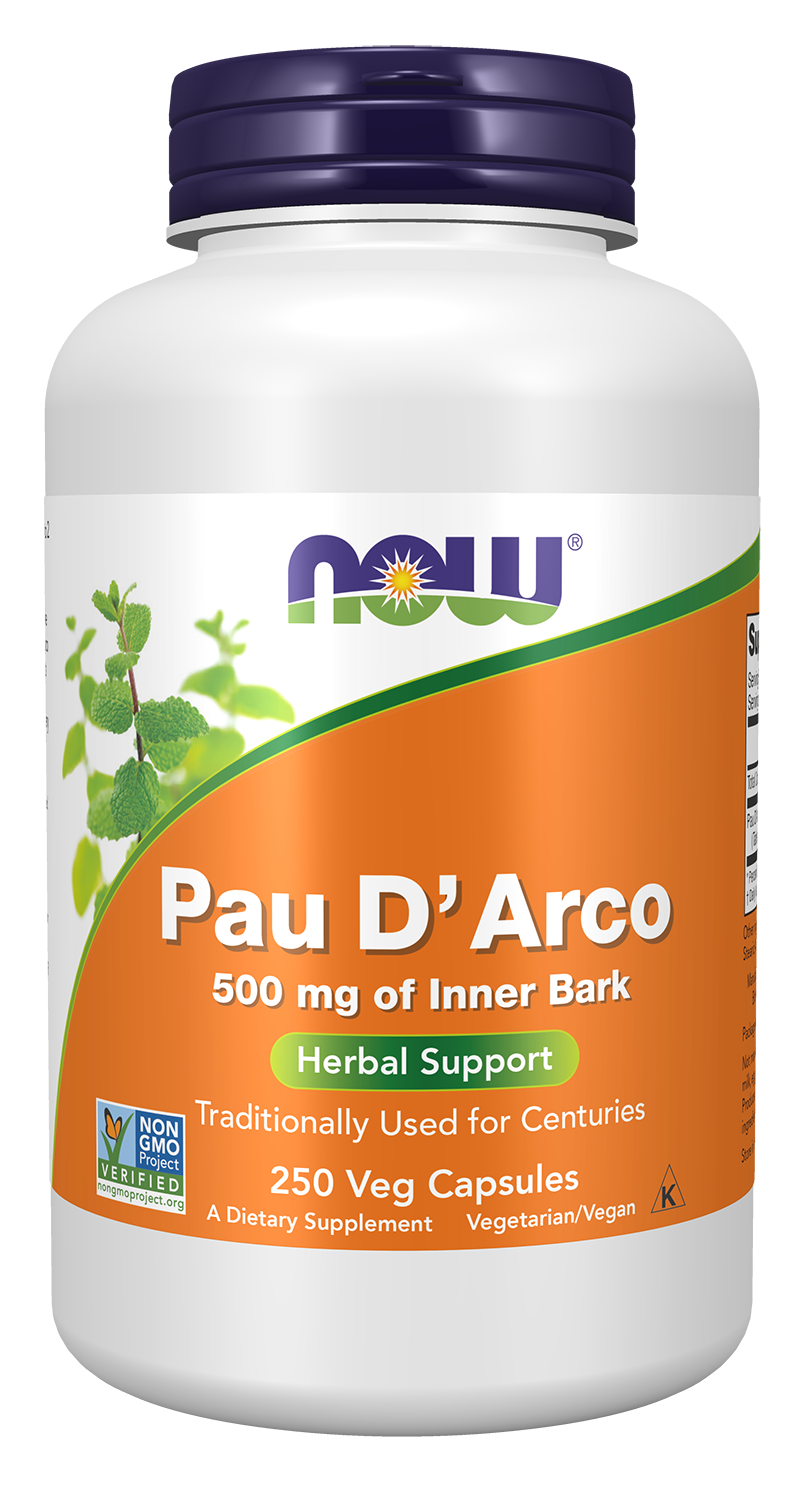Pau D' Arco 500 mg - 250 Veg Capsules Bottle Front