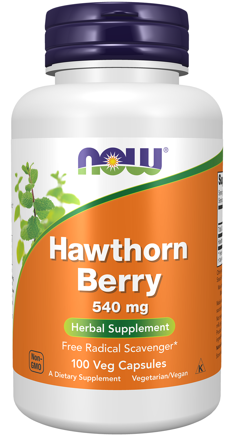Hawthorn Berry 540 mg - 100 Veg Capsules Bottle Front