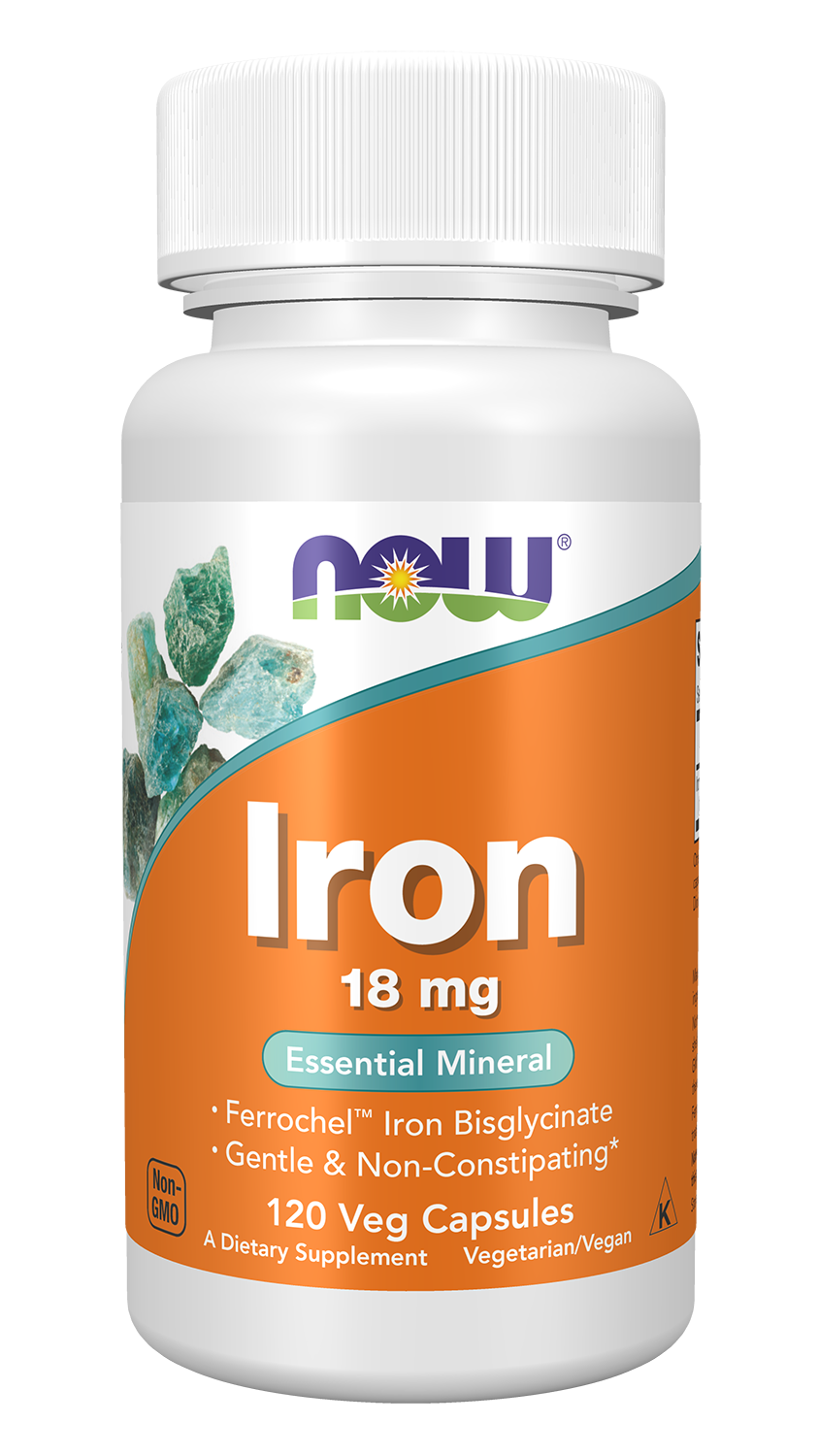 Iron 18 mg - 120 Veg Capsules Bottle Front