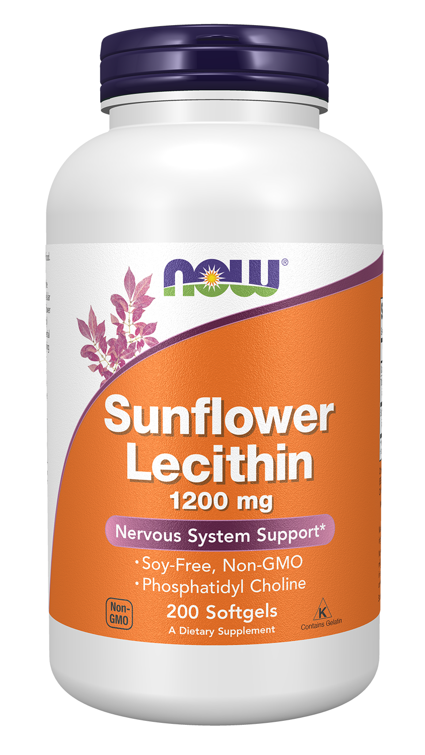Sunflower Lecithin 1200 mg Soy-Free, Non-GMO - 200 Softgels Bottle