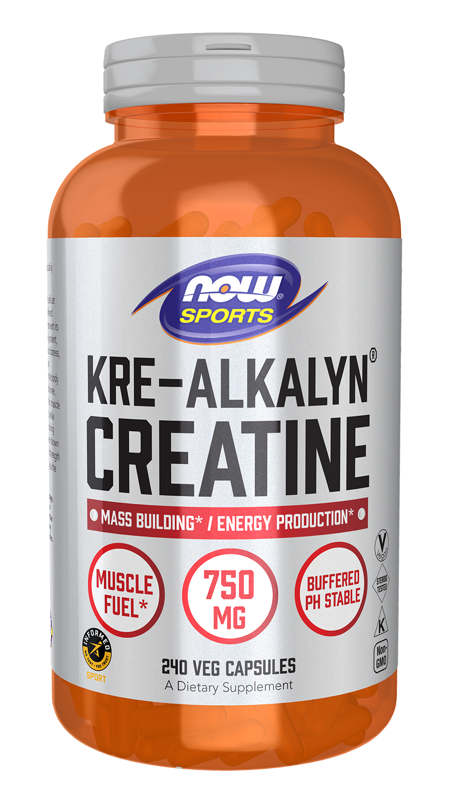 Kre-Alkalyn® Creatine - 240 Veg Capsules Bottle Front