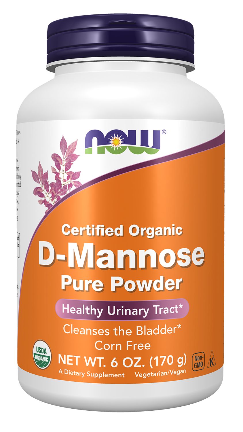 D-Mannose, Organic & Pure - 6 oz. Powder Bottle Front