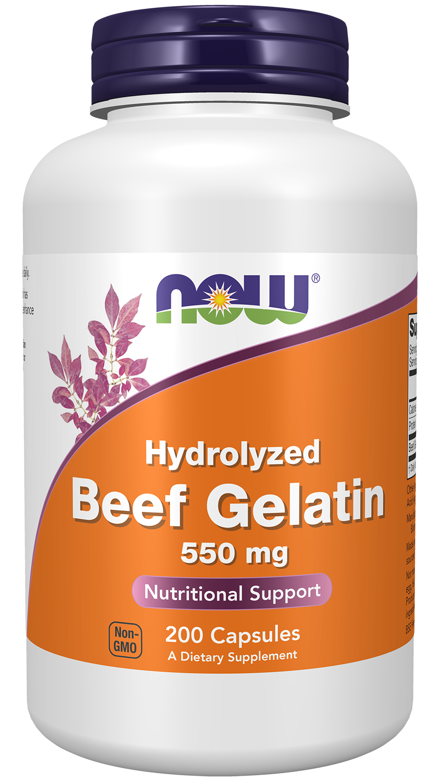 Beef Gelatin 550 mg - 200 Capsules Bottle Front
