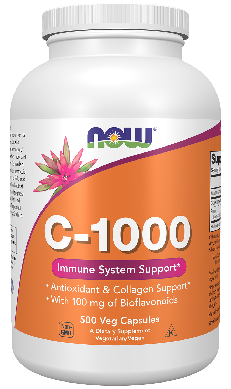 Vitamin C-1000 - 500 Veg Capsules Bottle Front
