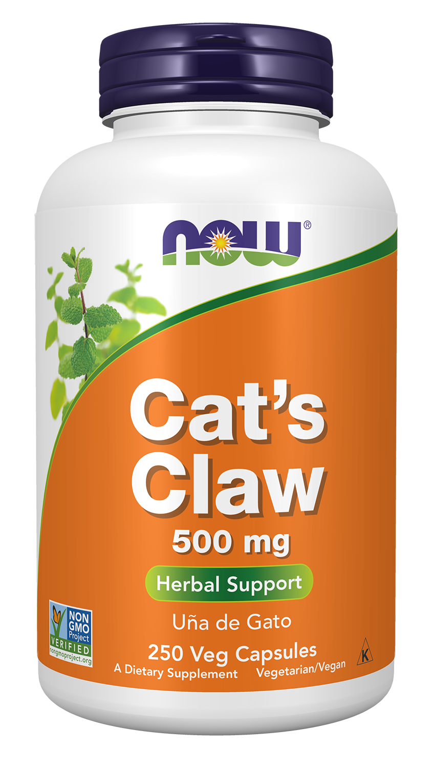 Cat's Claw 500 mg - 250 Veg Capsules Bottle Front