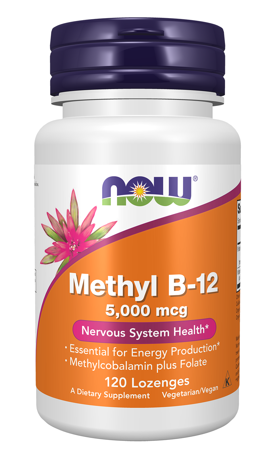 Methyl B-12 5,000 mcg - 120 Lozenges Bottle Front