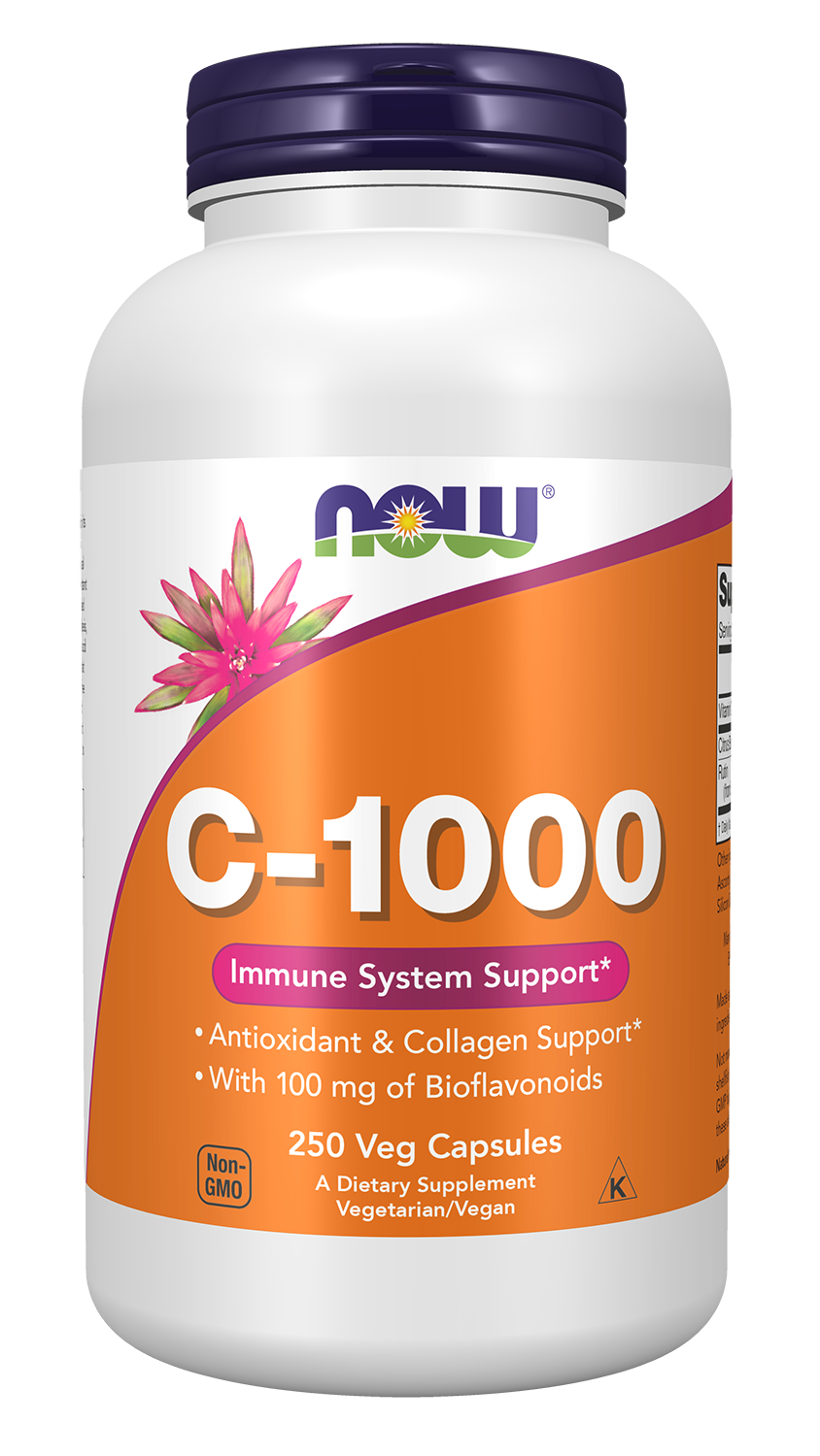 Vitamin C-1000 - 250 Veg Capsules Bottle Front