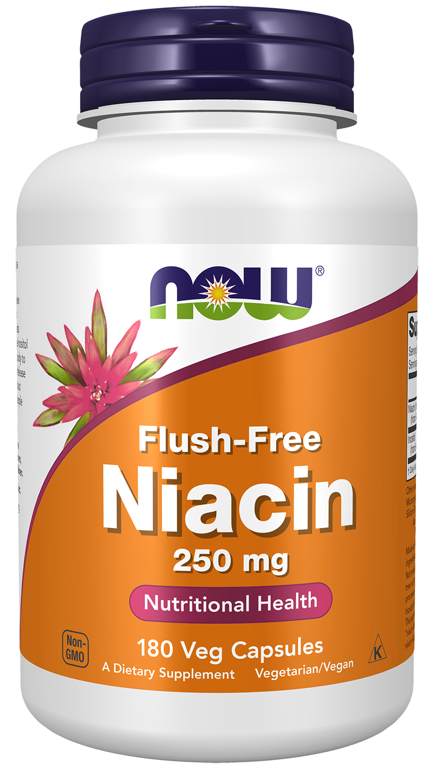 Flush-Free Niacin 250 mg - 180 Veg Capsules Bottle Front