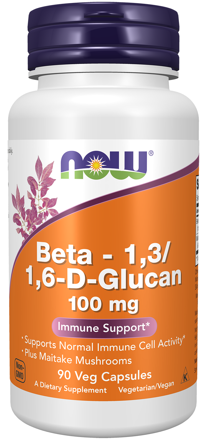 Beta 1,3/1,6- D -Glucan 100 mg - 90 Veg Capsules Bottle Front