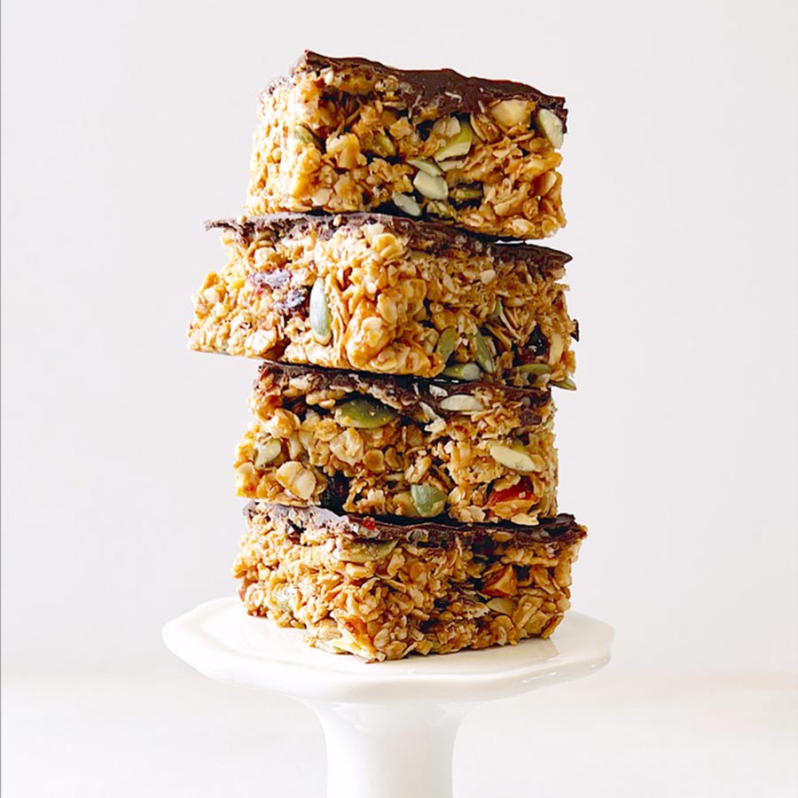 stack of No-Bake Loaded Granola Bars