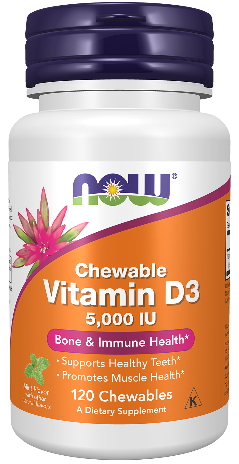 Vitamin D-3 5000 IU - 120 Chewables Bottle Front