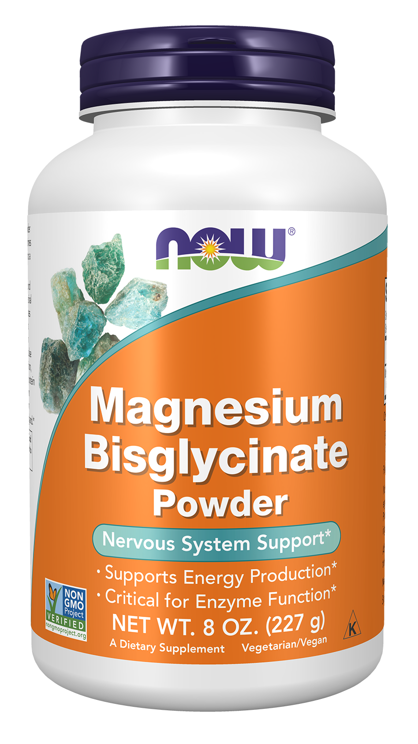 Magnesium Bisglycinate Powder - 8 oz. Bottle Front
